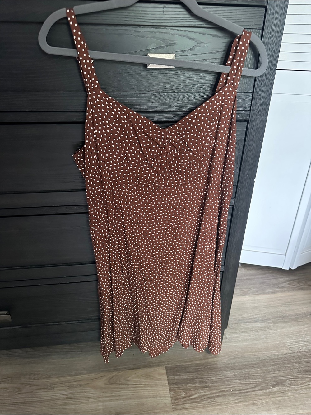 Old Navy Brown Polka Dot Spaghetti Strap Mini Dress